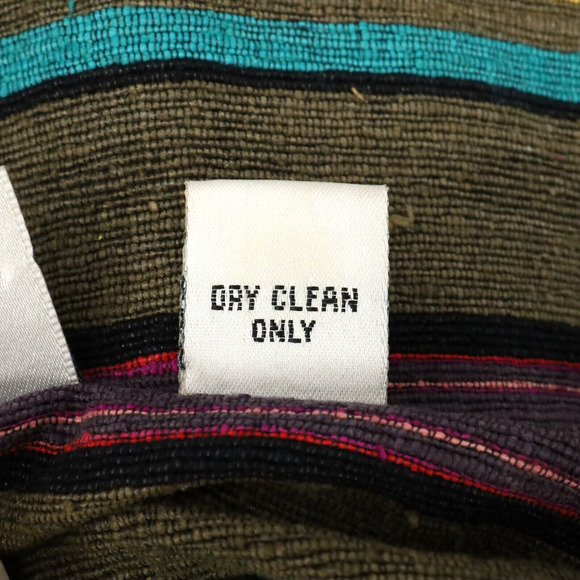 Chicos Design Jacket 1 Womens 8 Medium Silk Stripe Gold Green Shacket Vintage - Picture 14 of 14